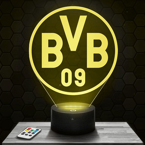 lampe-3d-logo-borussia-dortmund Lampe 3D Logo Borussia Dortmund avec socle au choix !