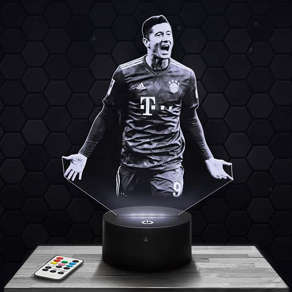 lampe-3d-robert-lewandowski Lampe 3D Robert Lewandowski avec socle au choix !