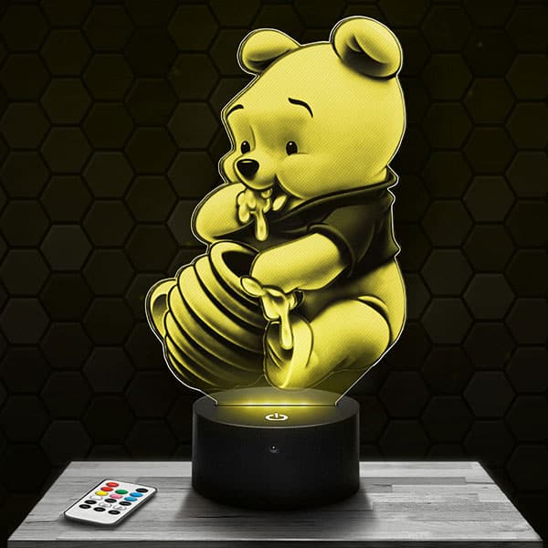 lampe-3d-bebe-winnie-l-ourson Lampe 3D Winnie l'ourson - Bébé Winnie L'ourson avec socle au choix !
