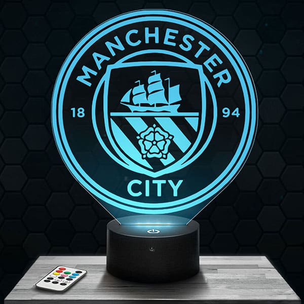 lampe-3d-logo-manchester-city Lampe 3D Logo Manchester City avec socle au choix !