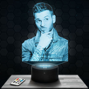 Lampe 3D M Pokora avec socle au choix !