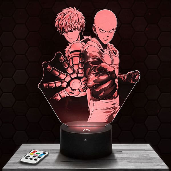 lampe-3d-one-punch-man Lampe 3D One Punch Man - Genos - Saitama avec socle au choix !