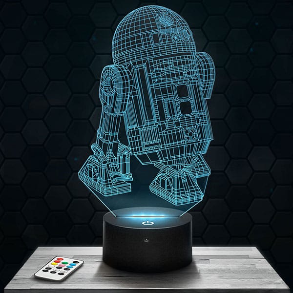 lampe-3d-star--wars-r2d2 Lampe 3D Star Wars R2D2 avec socle au choix !