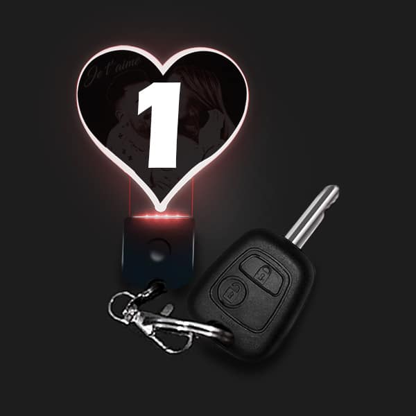 Portachiavi Luminoso Personalizzato Cuore
