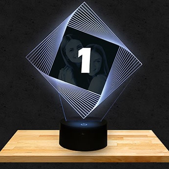 Gepersonaliseerde lamp met optische illusie warm