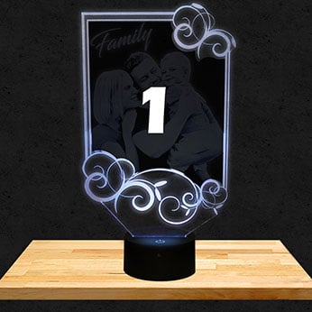 Gepersonaliseerde rechthoekige lamp met ornamenten warm