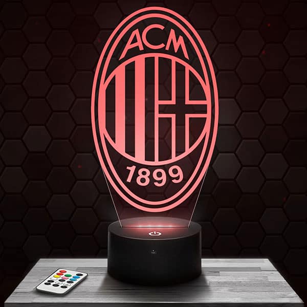 lampe-3d-logo-milan-ac Lampe 3D Logo Milan AC avec socle au choix !