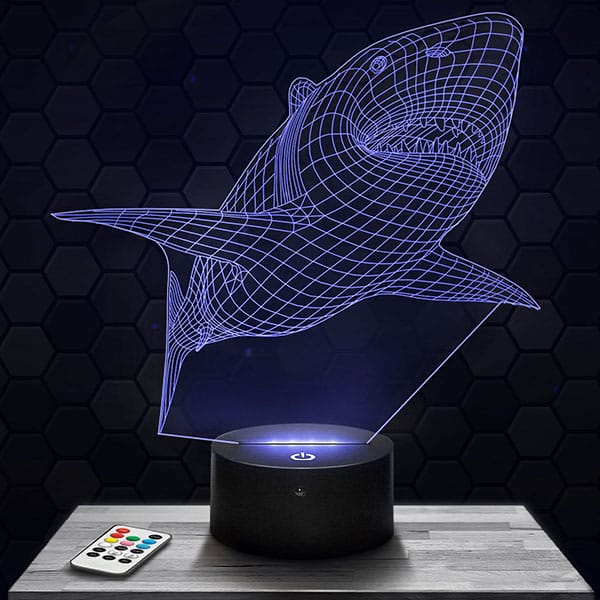 lampe-3d-requin Lampe 3D Requin avec socle au choix !
