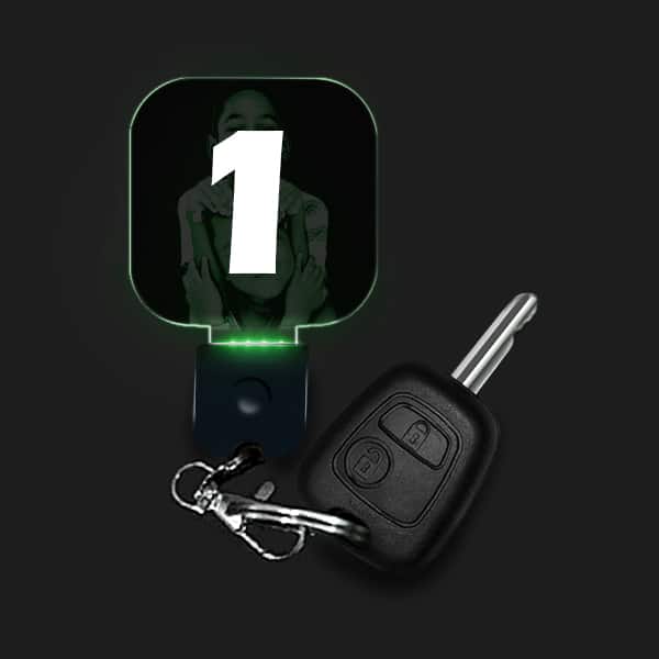 Gepersonaliseerde Lichtgevende Vierkante Sleutelhanger
