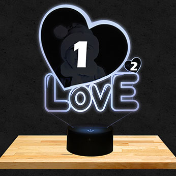 Gepersonaliseerde hartvormige lamp love
