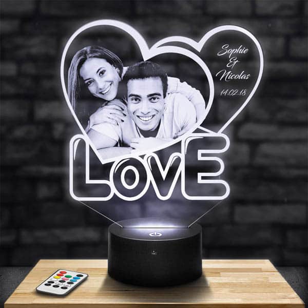 Personnalisation – Lampe Personnalisée Cœur Love 2