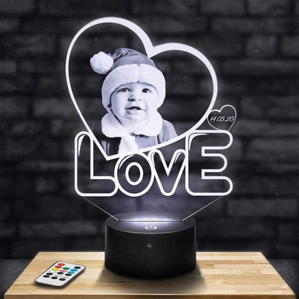 Personnalisation – Lampe Personnalisée Cœur Love