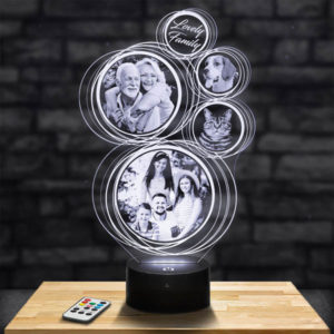 Gepersonaliseerde fotolamp met lasergravure 6 cirkels pictyourlamp.com