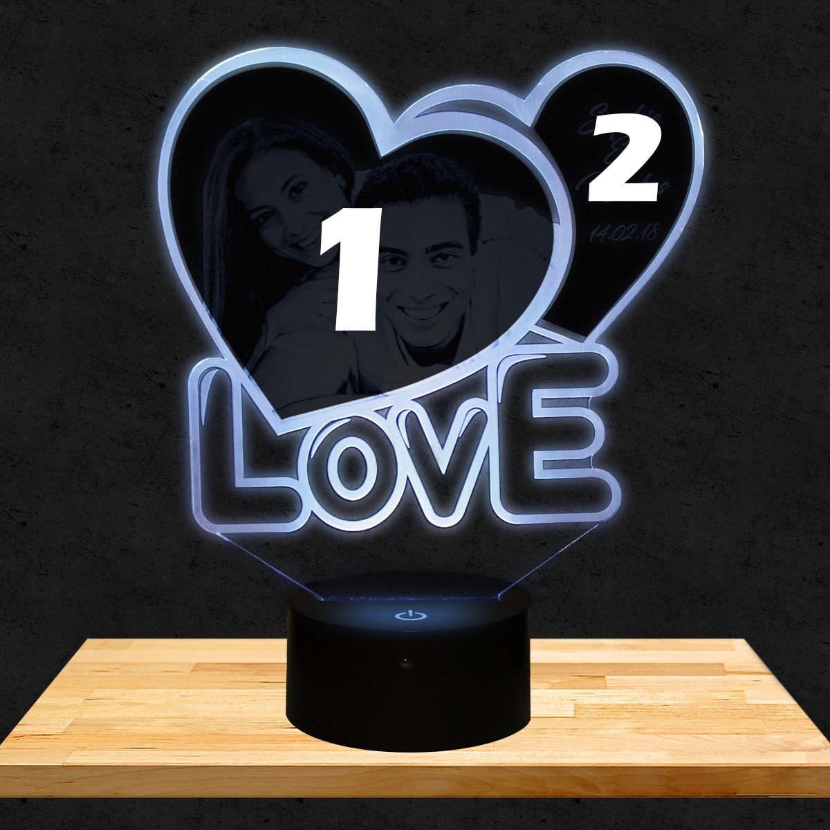 Gepersonaliseerde hartvormige lamp love 2 Hoogwaardige Bluetooth / Wake-up