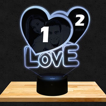 Customised 2 Love Heart Lamp