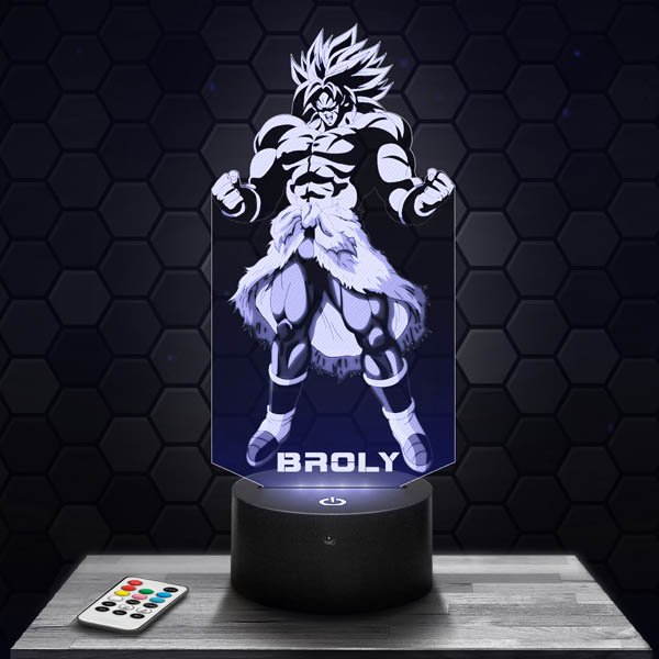 Lámpara LED 3D Dragon Ball Z - Broly 2 con la base que elijas! -  PictyourLamp