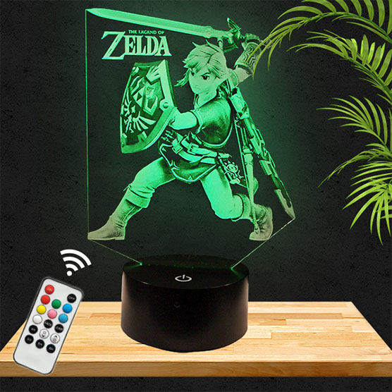¡Lámpara LED 3D Zelda Link con la base que elijas! PictyourLamp