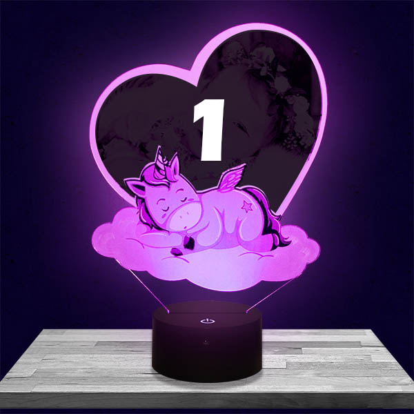 Customised kid’s Night Light Heart & Unicorn Top of the Range Bluetooth Alarm Clock