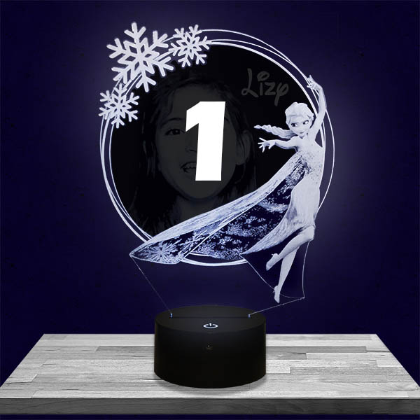 Luce notturna per bambini personalizzata Frozen Elsa
