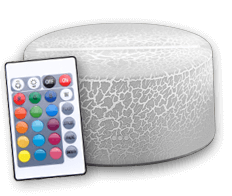 Gebarsten witte sokkel 16 kleuren met touch-bediening + afstandsbediening (18€)