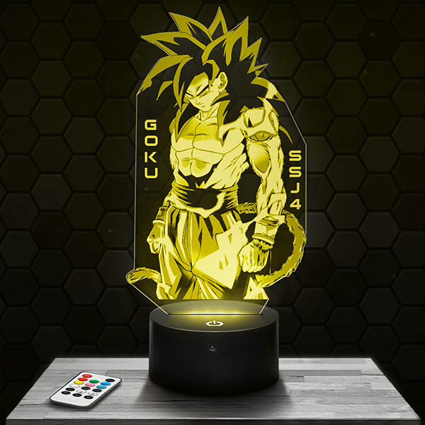 Lámpara LED 3D Dragon Ball Z Son Goku SSJ4 con la base que elijas! -  PictyourLamp