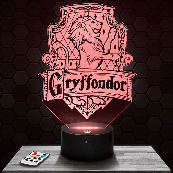 Lampada LED 3D Harry Potter Gryffondor (Grifondoro) con base a scelta ! -  Pictyourlamp