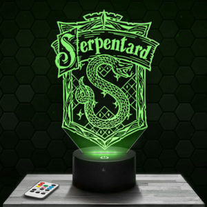 Harry Potter Serpentard (Slytherin) 3D LED Lamp with a base of