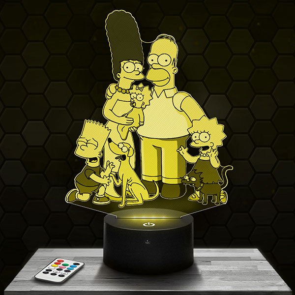 3D-LED-Lampe Die Simpsons mit dem Sockel Ihrer Wahl! - PictyourLamp