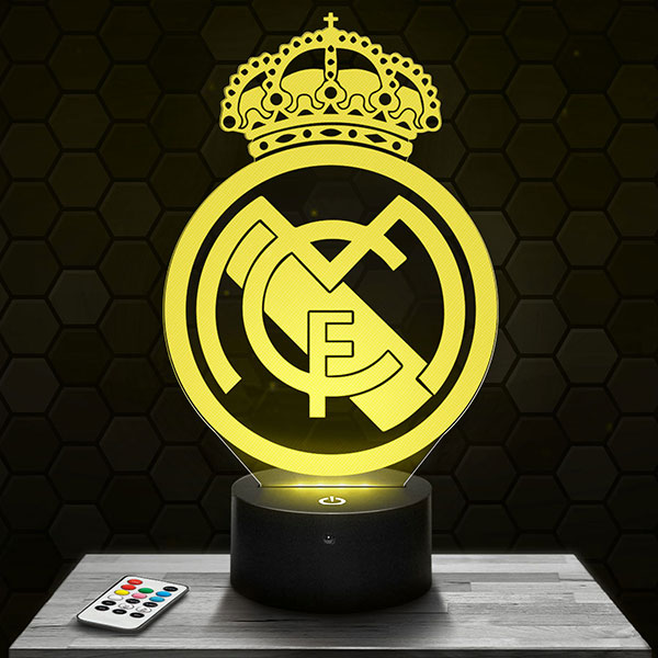 3D Lamps Official Real Madrid CF Crest Lamp Original Accessories 2019-2020 and Best Gift for Baby Child Children Men Women Best Decoration