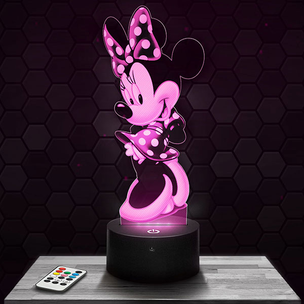 3D-LED-Lampe Minnie Maus mit dem Sockel Ihrer Wahl! - PictyourLamp