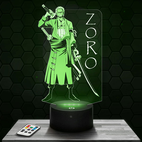 Zoro One Piece 3D LED Lamp with a base of your choice! - PictyourLamp