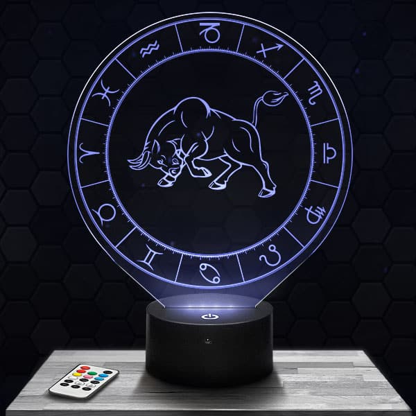 Astrology
  sign – Taurus 3D LED LAMP with a base of your choice!