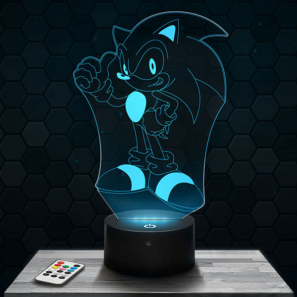 Lampada LED 3D Sonic con base a scelta ! - Pictyourlamp