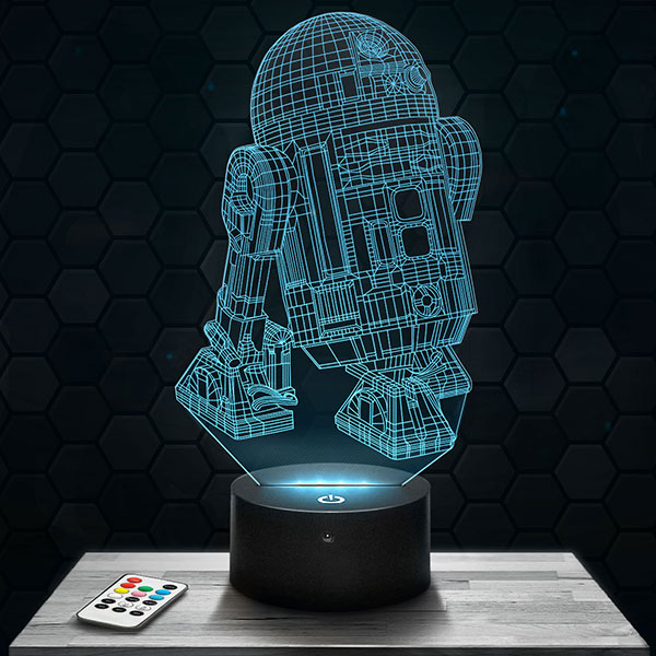 Star Wars R2D2 3D LED Lamp with a base of your choice! - PictyourLamp