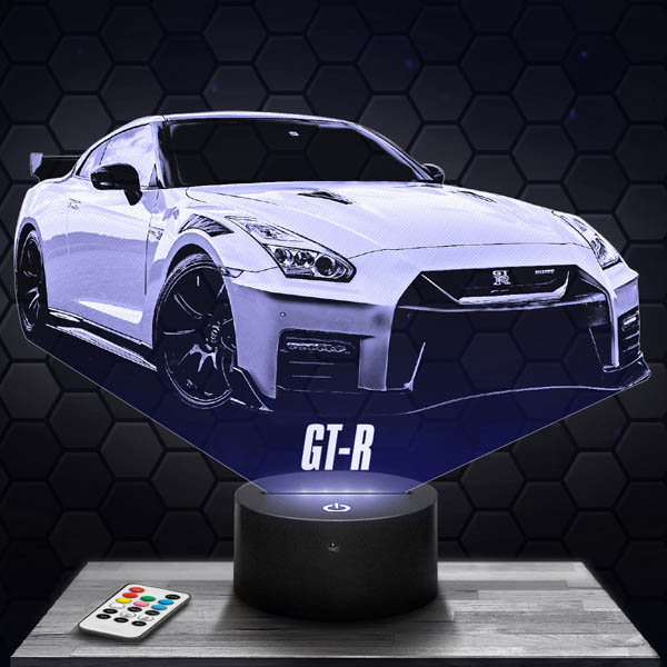 3D-LED-Lampe Super auto Nissan GT-R R35 mit dem Sockel Ihrer Wahl! -  PictyourLamp