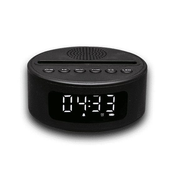 High end bluetooth speaker alarm clock black