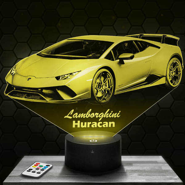 Lamborghini Huracan 3D LED LAMP with base of your choice ! - PictyourLamp
