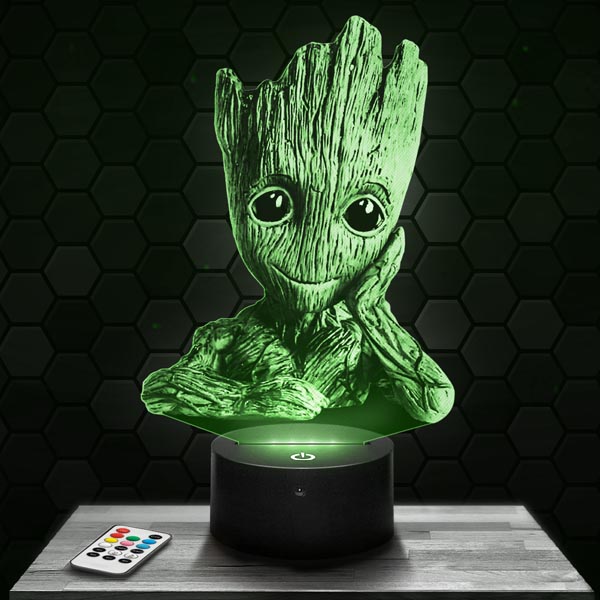 Generator maak het plat rechtop 3D-Lamp Guardians Of The Galaxy - Baby Groot met sokkel naar keuze ! -  PictyourLamp