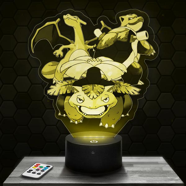 Pikachu 3D LED Lamp with a base of your choice! - PictyourLamp
