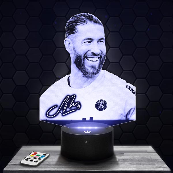 3D-LED-Lampe PSG - Sergio Ramos Mit Dem Sockel Ihrer Wahl! - PictyourLamp