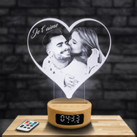 Lampada Personalizzata Cuore Fascia Alta Orologio Sveglia e Bluetooth -  Pictyourlamp