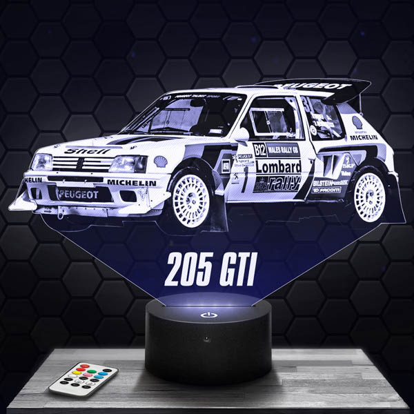 Peugeot
  205 GTI Rallye 3D LED LAMP with a base of your choice!