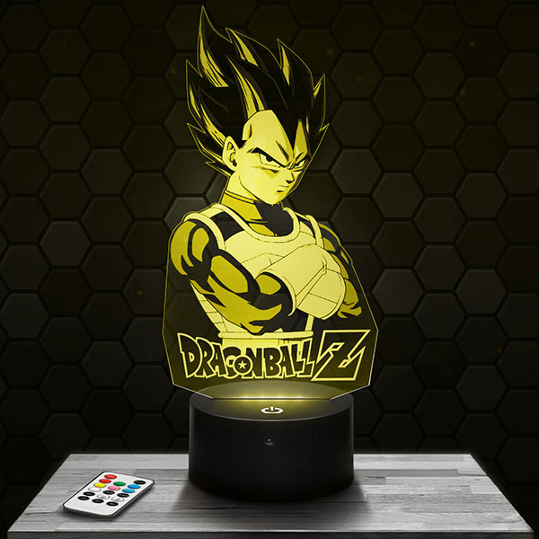 udskiftelig Billy fantastisk Dragon Ball Z - Vegeta 3D LED LAMP with a base of your choice! -  PictyourLamp