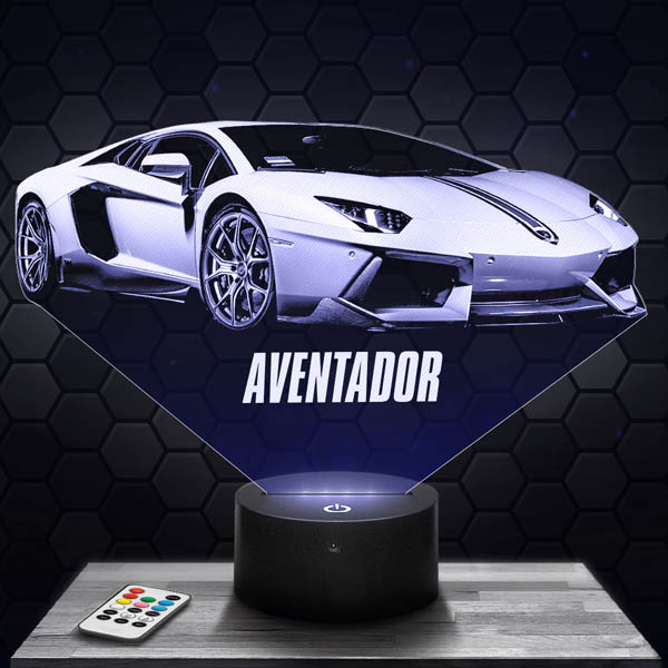 Lamborghini
  Aventador 3D LED Lamp with a  base of your choice!