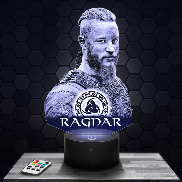 Ragnar –
  Vikings 3D LED Lamp with a base of your choice!