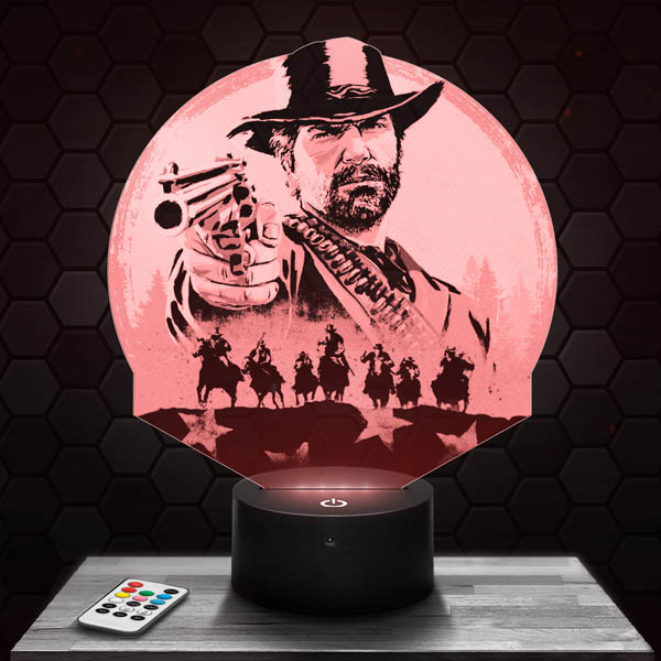 Red Dead
  Redemption 3D LED Lamp with a base of your choice!