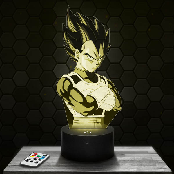 Luminária Led 3d, Vegeta, Dragon Ball Z, desenho, decoração, 16 Cores +  controle em Promoção na Americanas