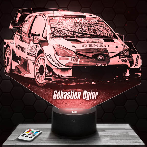 3D-LED-Lampe Rallye WRC Toyota Yaris Sébastien Ogier mit dem Sockel Ihrer  Wahl! - PictyourLamp