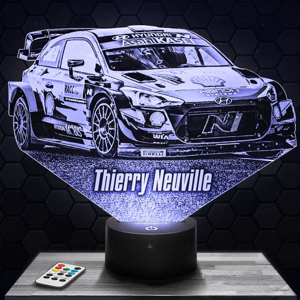 prinses ik ben verdwaald Voor een dagje uit Rally WRC Hyundai i20 Thierry Neuville 3D LED LAMP with a base of your  choice! - PictyourLamp
