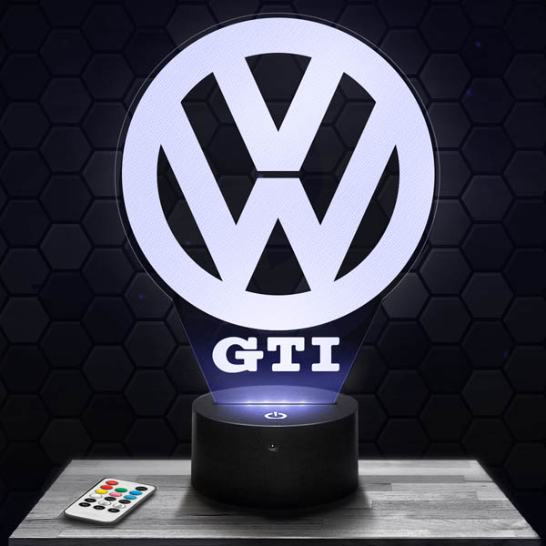 3D-LED-Lampe 3D Logo Volkswagen mit dem Sockel Ihrer Wahl! - PictyourLamp